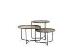 Mesa Lateral Dell Inspirado nas clareiras e lagoas das florestas, esse conjunto de mesinhas traz delicadeza através de um design contemporâneo e uma materialidade de alta resistência, combinadas em um trio encantador e instigante.