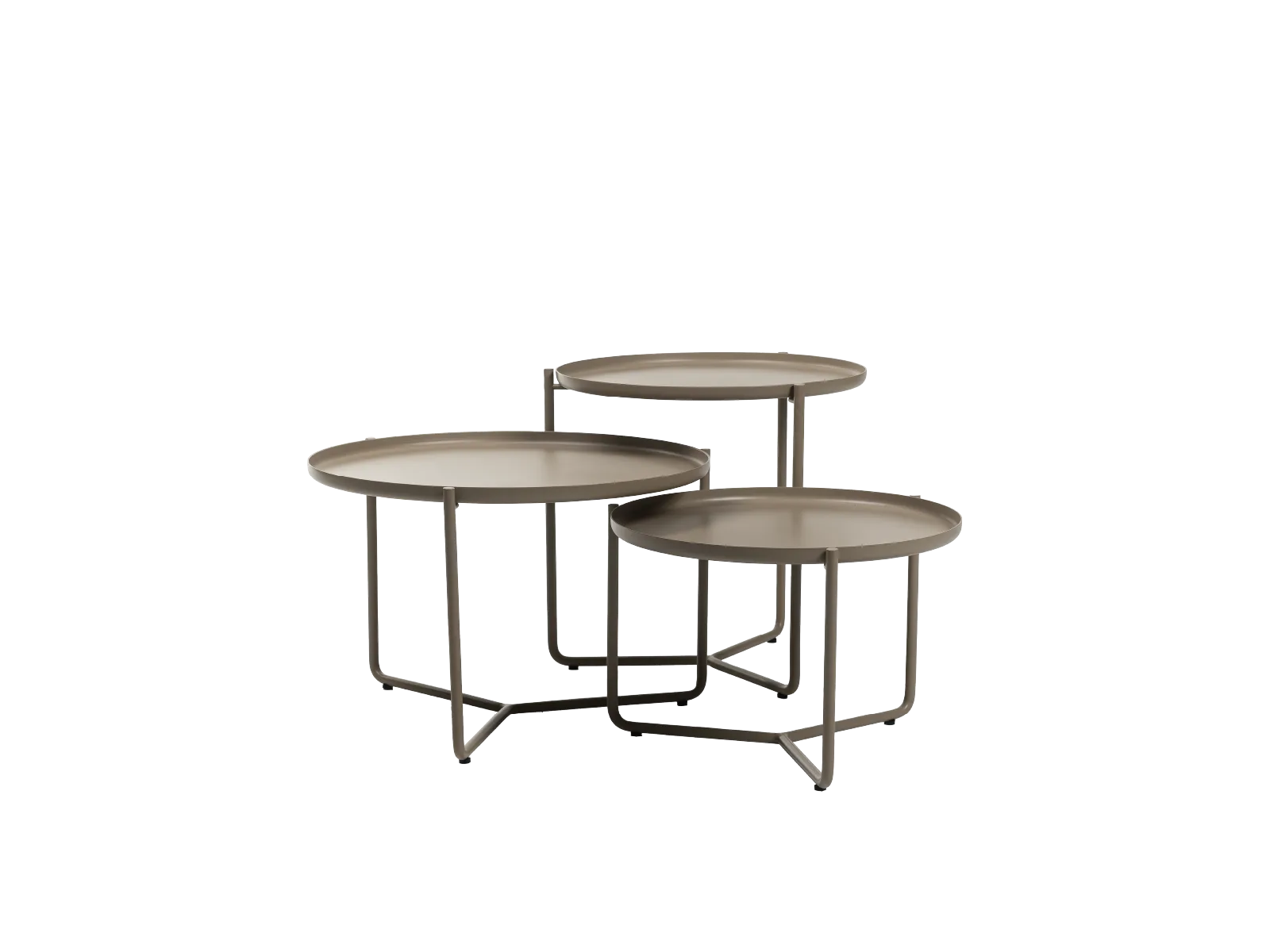 Mesa Lateral Dell Mesa Lateral Dell Inspirado nas clareiras e lagoas das florestas, esse conjunto de mesinhas traz delicadeza através de um design contemporâneo e uma materialidade de alta resistência, combinadas em um trio encantador e instigante.