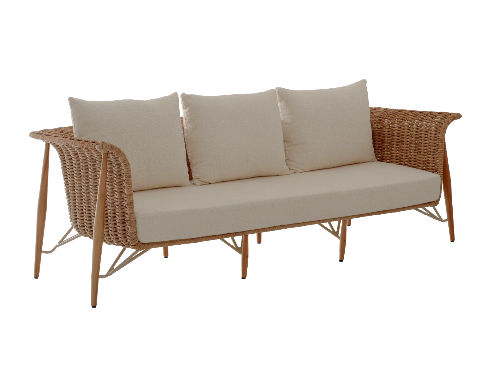 O sofá, a chaise, a poltrona e as mesas Ilhabela despertam o sentimento de casa em qualquer ambiente externo, garantindo personalidade e discrição. Elaboradas em tricô ou em bananeira, são peças sofisticadas e amplamente confortáveis.